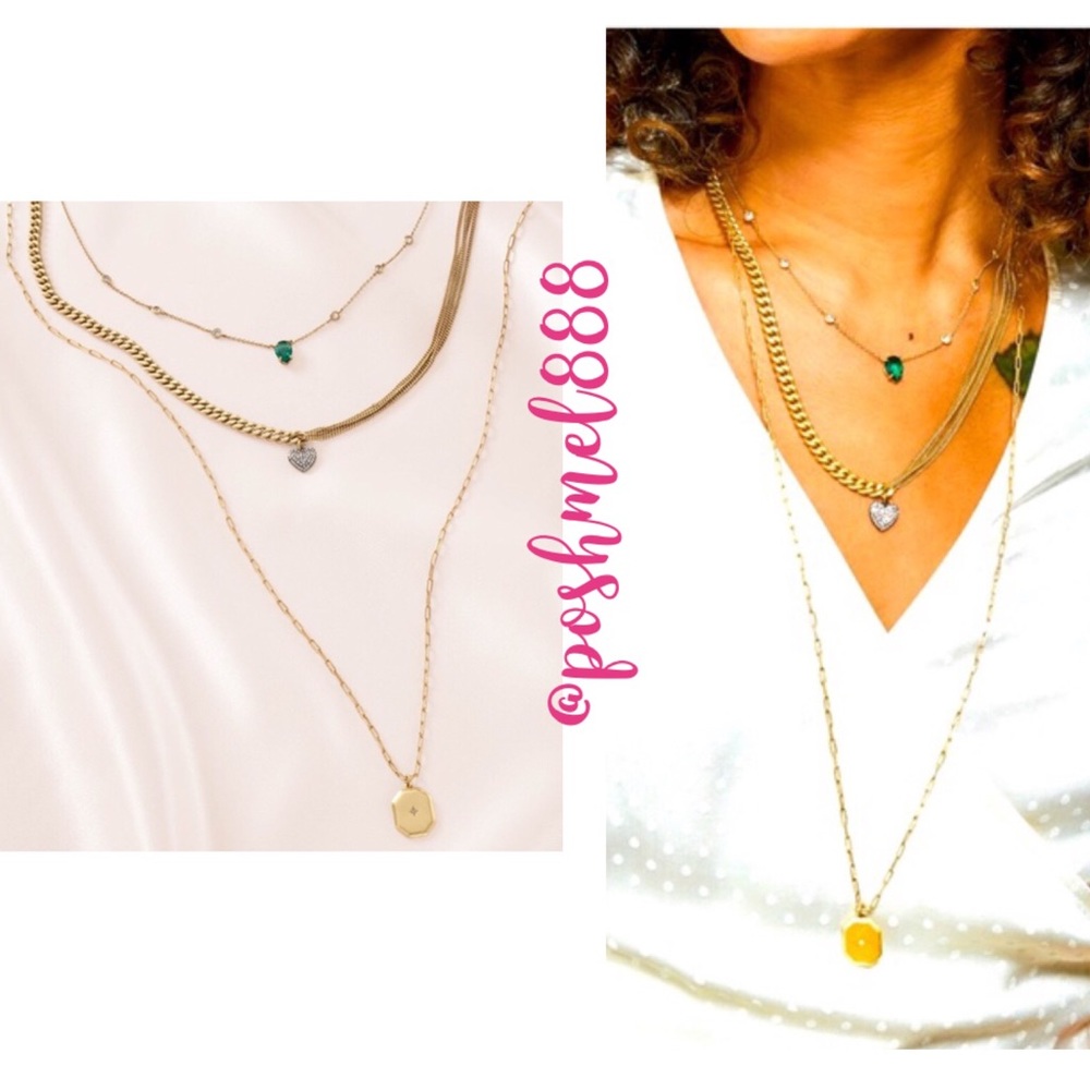 Stella & Dot | Vintage GOLD Triple Layer Crystal Embellished Heirloom Ne… - Picture 10 of 10